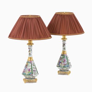 Tischlampen aus Kanton Porzellan, 1880er, 2er Set