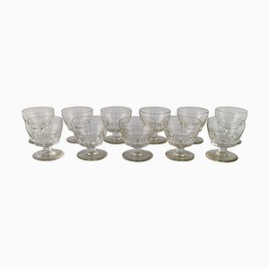Art Deco Facet Cut Glasses from Baccarat, France, 1930s, Set of 11