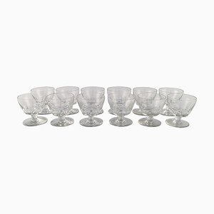 Art Deco Facet Cut Glasses from Baccarat, France, 1930s, Set of 12