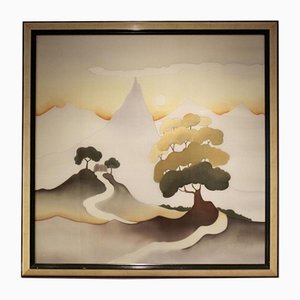 Odille Penelle, Soleil Couchant, anni '80, Acquerello su seta