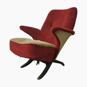 Red Gray Pinguin Armchair by Theo Ruth for Artifort, 1970s