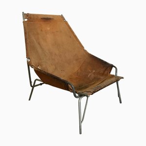 Suede Model J361 Lounge Chair by Erik Ole Jørgensen for Bovirke, 1960s