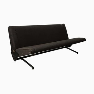 Divano letto D70 in tessuto marrone di Osvaldo Borsani per Tecno, anni '80