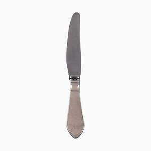 Cuchillo de mesa Georg Jensen continental antiguo de plata esterlina y acero inoxidable