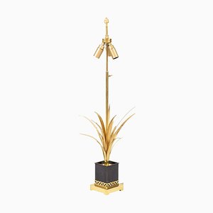Reeds Table Lamp in Gilt Bronze Attributed to Maison Charles, 1970s