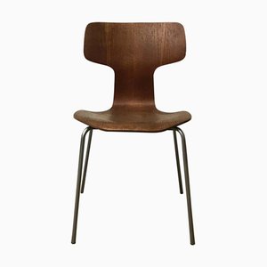 Modell 3103 Esszimmerstuhl mit Grauem Fuß von Arne Jacobsen für Fritz Hansen, 1960er