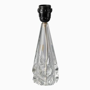 Lámpara de mesa francesa vintage de cristal, años 40
