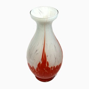 Large Splashed Glass Vase from Clichy, 1940s