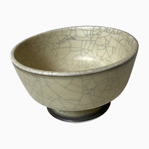 Craquele Glazed Ceramic Sugar Bowl from Royal Copenhagen, 1960s