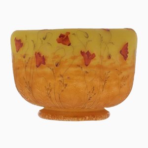 Antique Nancy Coquelicots Glass Vase from Daum