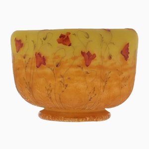 Vase Nancy Coquelicots Antique en Verre de Daum