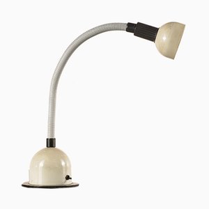 Vintage White Table Lamp with Articulated Stem, Italy, 1980s