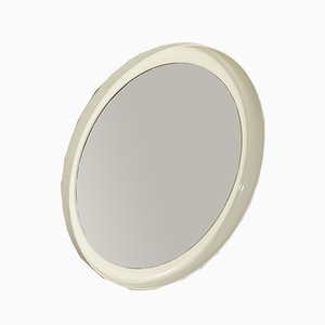 Miroir Rond en Plastique Blanc, Italie, 1950s