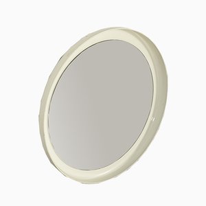 Specchio rotondo in plastica bianca, Italia, anni '50