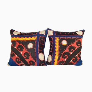 Suzani Embroidered Cushion Covers, Set of 2