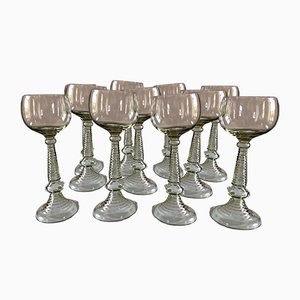 Bicchieri da vino bianchi antichi, set di 11