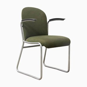 Framed 413R Side Chair in Green Fabric by Willem Hendrik Gispen for Gispen Culemborg, 1950s