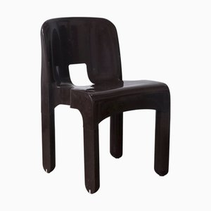 Universale Plastic Chair Model 4867 in Chocolate Brown by Joe Colombo for Kartell, 1970s