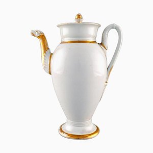 Cafetière Empire Meissen Antique avec Décoration Dorée