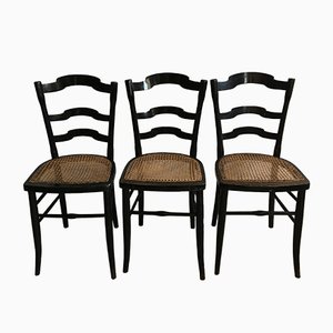 19th Century Cane Side Chairs from F. Carton, Set of 3