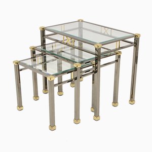 Gold and Silver Nesting Tables from Eicholtz Lindon, 1960s