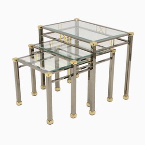 Gold und Silber Satztische von Eicholtz Lindon, 1960er