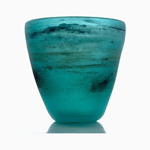 Vaso Scavo Mid-Century in vetro di Murano di Cenedese