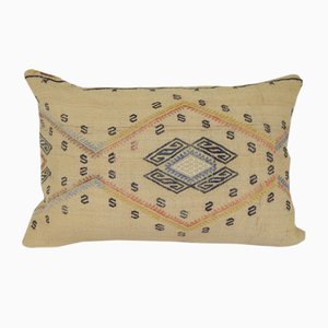 Organic Turkish Lumbar Kilim Cushion Cover