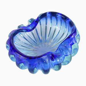 Blue Gradient Murano Glass Bowl, 1940s
