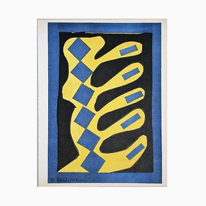 Lithographie Composition Jaune, Bleue et Noire d'après Henri Matisse, 1954