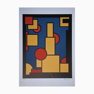 Constructive Composition Screen Print by Dirk Koning, 1970