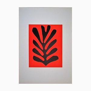 Lithographie Feuilles sur Rouge de Henri Matisse, 1965