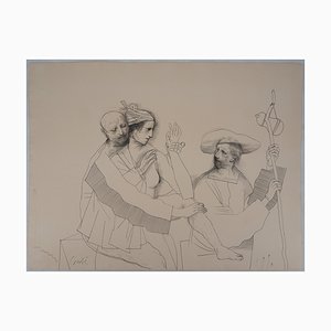 The Lovers and the Pilgrim Drawing von Miguel Conde, 1993