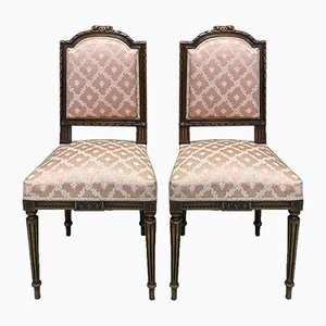 Chaises de Salon Vintage Style Louis XVI en Hêtre, Set de 2
