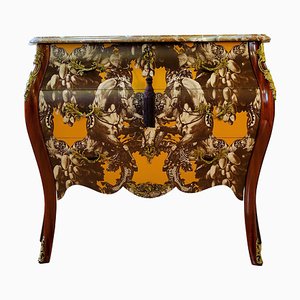 Commode à 3 Tiroirs Rococo avec Plateau en Marbre