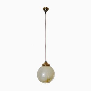 Goldene Deckenlampe aus Muranoglas, 1960er