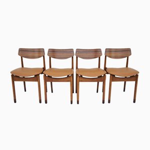 Mid-Century Buchenholz Esszimmerstühle, Italien, 1960er, 4er Set