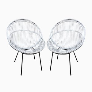 Sedie in canna di Manao e vimini, Italia, anni '50