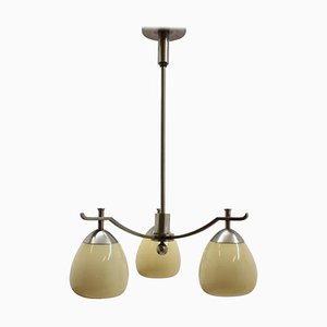 Lámpara colgante Bauhaus Art Déco de cromo, años 30
