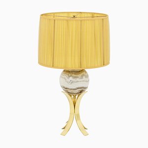 Sphere Table Lamp in Marble and Gilt Brass, 1970s
