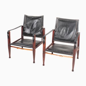 Mid-Century Leather Lounge Chairs by Kaare Klint for Rud. Rasmussen, 1960s, Set of 2