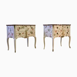 Vintage Hummingbird Louis XV Style Chest of Drawers, Set of 2