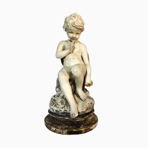 Sculpture d'Enfant Silent de Falconnet Antique en Plâtre