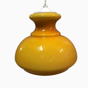 Orange Opalglas Deckenlampe, 1970er