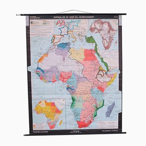 School Wall Map of Africa by Leisering & Schulze for Velhagen & Klasing, 1950s