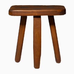 Hand Crafted Wooden Stool, 1960s