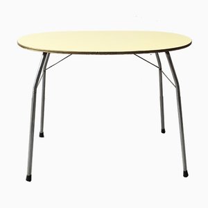 Tavolino da caffè Mid-Century in formica e acciaio, gambe piegate, anni '50