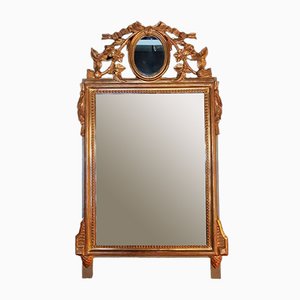 Specchio in stile rococò in legno dorato, Francia, XIX secolo