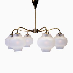 Scandinavian Modern Swedish 6-Arm Ceiling Lamp, 1950s