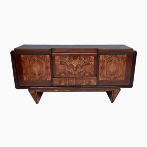 Italienisches Art Deco Wurzelholz & Walnuss Wurzelholz Sideboard, 1940er